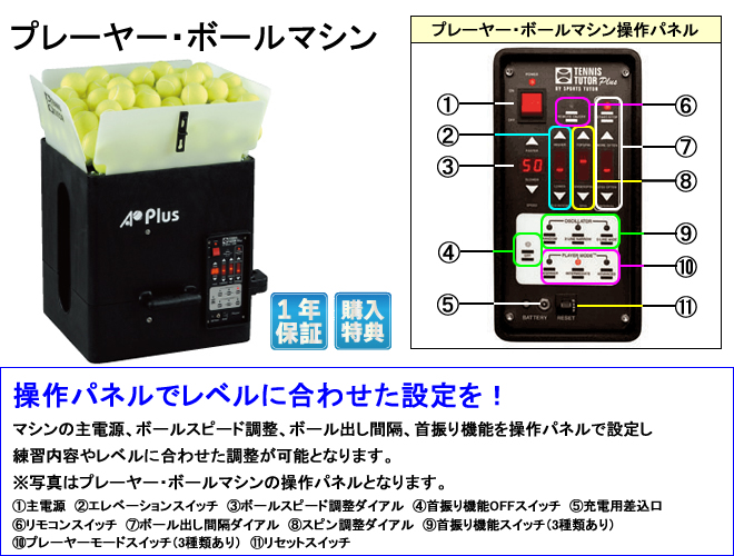 プレーヤー・ボールマシン /マルチファンクションリモコン機能付